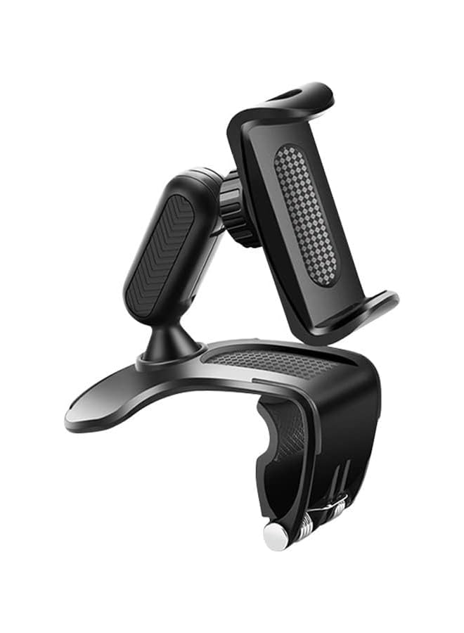 S-TOP Car Phone Holder Rotating Clip Dashboard Mount Stable Material Car Cellphone Bracket No Tools Installation for Rearview Mirror and Dash Use Black - Image 1