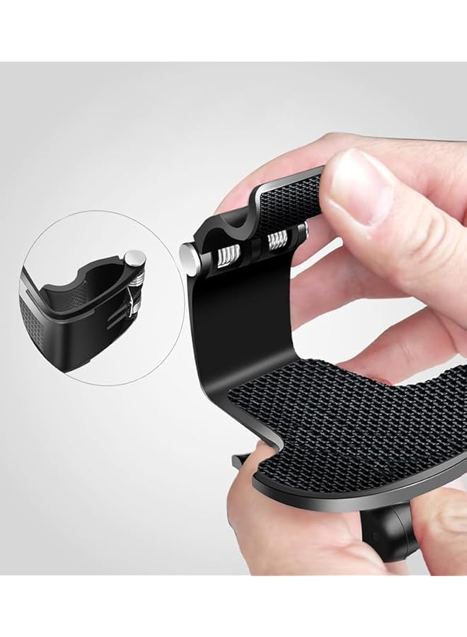 S-TOP Car Phone Holder Rotating Clip Dashboard Mount Stable Material Car Cellphone Bracket No Tools Installation for Rearview Mirror and Dash Use Black - Image 2