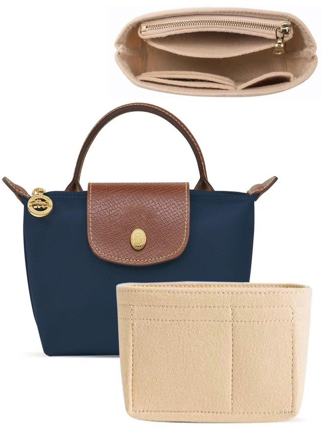 Umiup Felt Mini Purse Organizer Insert for Longchamp Small Tote Bag, Ultimate Mini Bag Storage & Finishing Inner Bag Liner for a Chic Handbags Insert Organizer Fit Small Size(1.97 * 6.5 * 3.15in) - Image 1