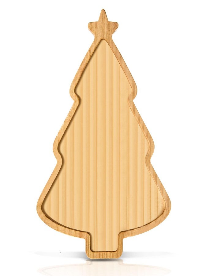 FOBSME Christmas Tree Shape Wooden Serving Tray - Wooden Charcuterie Board for Xmas Holiday Housewarming Supply, 15.04x11.22x0.59 - Image 1