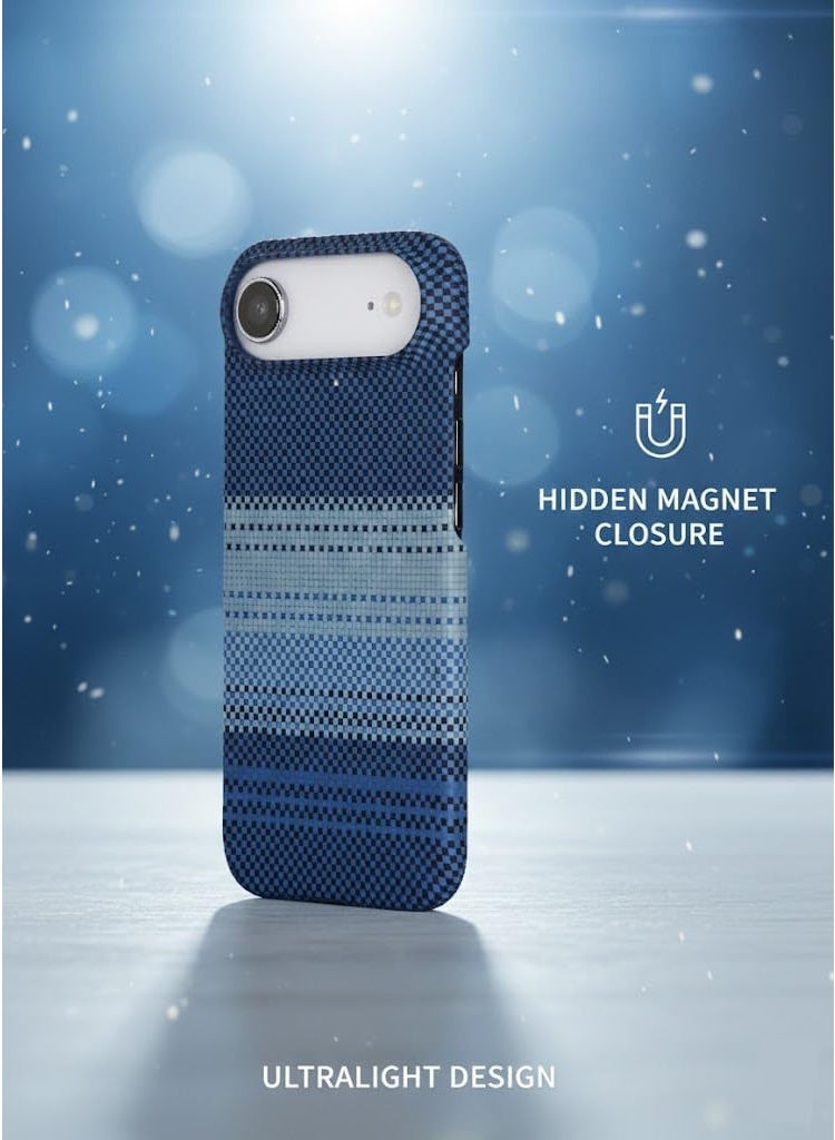 فوني Phoni Ultra Slim Magnetic Case for iPhone Air, Compatible with MagSafe, Thin Lightweight Design Phone Case, Carbon Fiber Style, Raised Camera Protection (Glacier Azure – Blue Carbon - Image 2