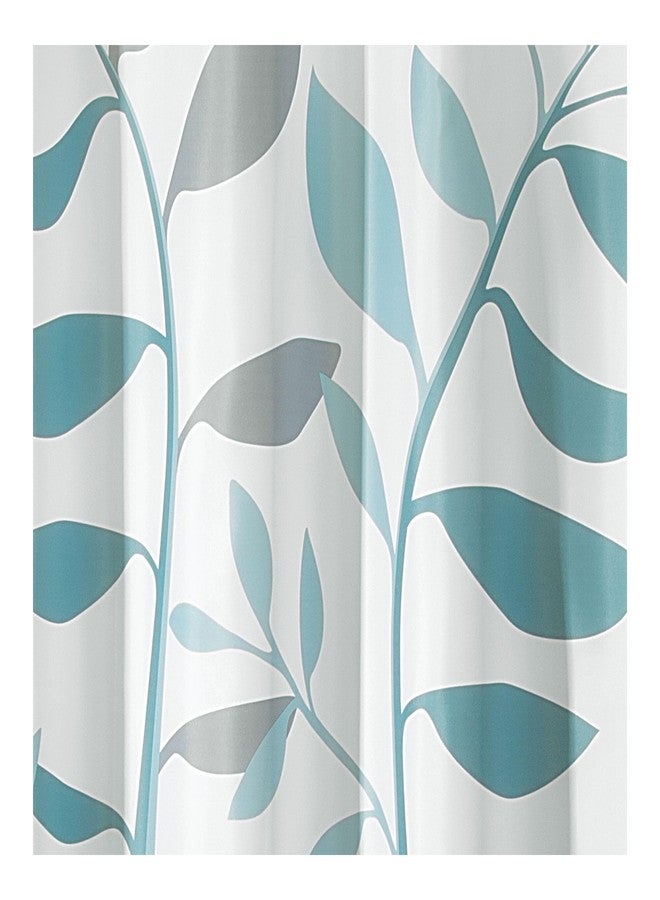 InterDesign iDesign Laurel Fabric Polyester Shower Curtain, 72" x 72" - Gray/Blue - Image 3