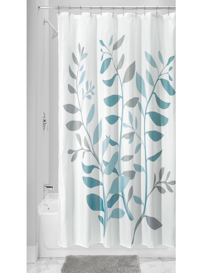 InterDesign iDesign Laurel Fabric Polyester Shower Curtain, 72" x 72" - Gray/Blue - Image 2