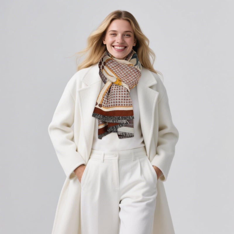 EXTREE Scarfs for Women Pashmina Silky Shawl Wrap for Evening Dressing Blanket Open Front Poncho Cape - Image 5