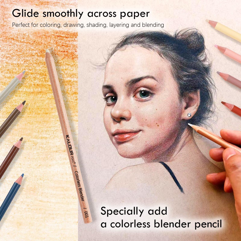 KALOUR PDAS 36 Skin Tones Colored Pencils Portrait Set Oil Based Pre-sharpened Drawing Pencils for Beginner Adult Artist Coloring Book Drawing Sketching Art Project, With Light Fast Ratings - Image 4