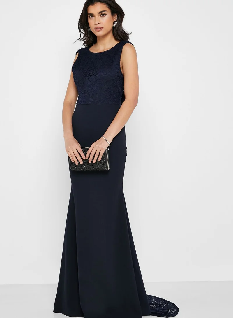 Missguided Cowl Back Lace Dress