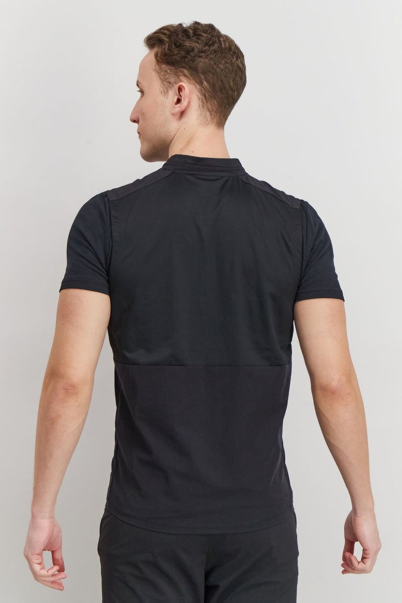 RBX Men Sportswear Fit Sleeveless Training Full Zip Vest, Black - Image 3