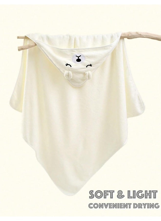 ZCM-HAPPY Baby Hooded Coral Fleece Bath Towel White Bear Cute Baby Bath Towel Soft Cozy Ideal for Bath Time with Hood for Extra Warmth and Comfort for Infants Newborn Hooded Baby Towel Ultra Absorbent Soft Cotton Hooded Washcloth for Baby Toddler Infant Unisex Cute Baby Bath Towel Newborn Bath Towel Bath Towel for Baby  - Image 5