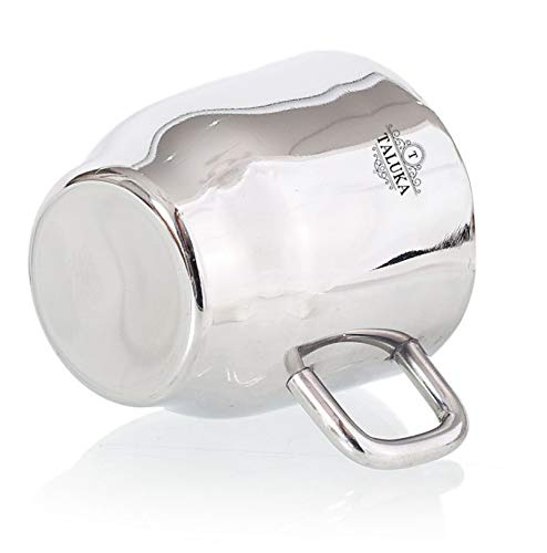 Taluka Taluka Stainless Steel Mirror Finish Insulated Double Wall Coffee and Tea Mug Cup 100 ml Hotel Home Restaurant Silver  - Image 3