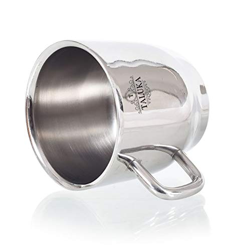 Taluka Taluka Stainless Steel Mirror Finish Insulated Double Wall Coffee and Tea Mug Cup 100 ml Hotel Home Restaurant Silver  - Image 2