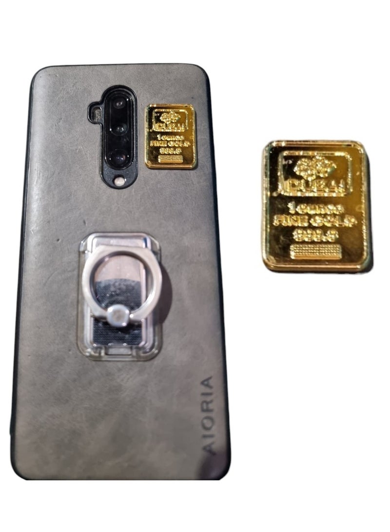 Mobile Or Laptop Metal Self Adhesive Sticker Gold Biscuit Design