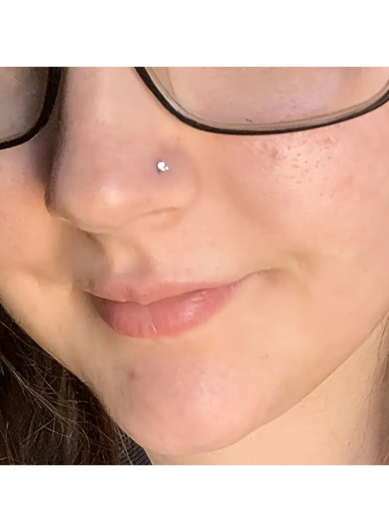LANGMANNI - 1350pcs Fake Nose Ring Set - 2mm, 2.5mm, 3mm Non-Piercing Stick-On Nose Pins & Face Gems by GDGDSY - Image 1