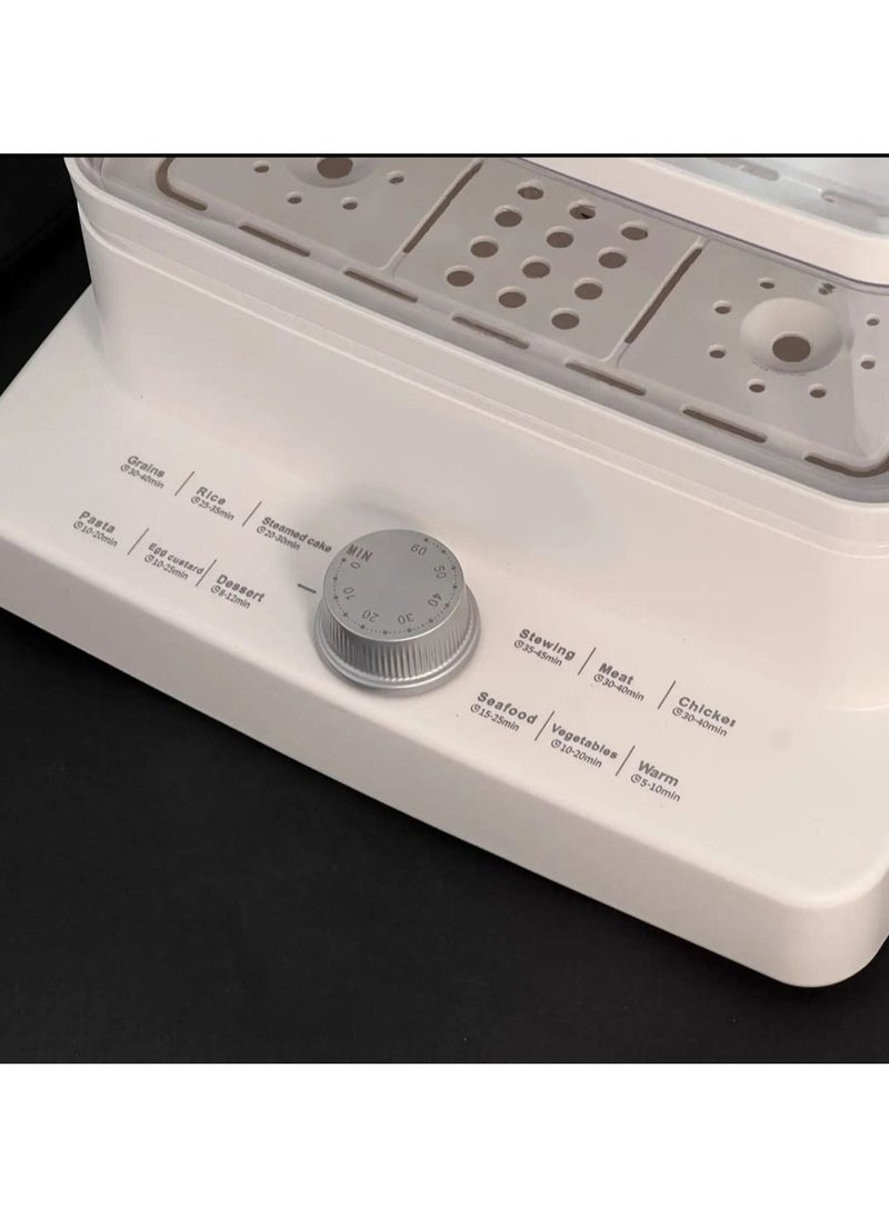 Generic Food Steamer 3 Tier Detachable With Timer And Dishwasher Safe Which Makes Preparation Quick Easy 1200W and 1300 ML  - Image 3