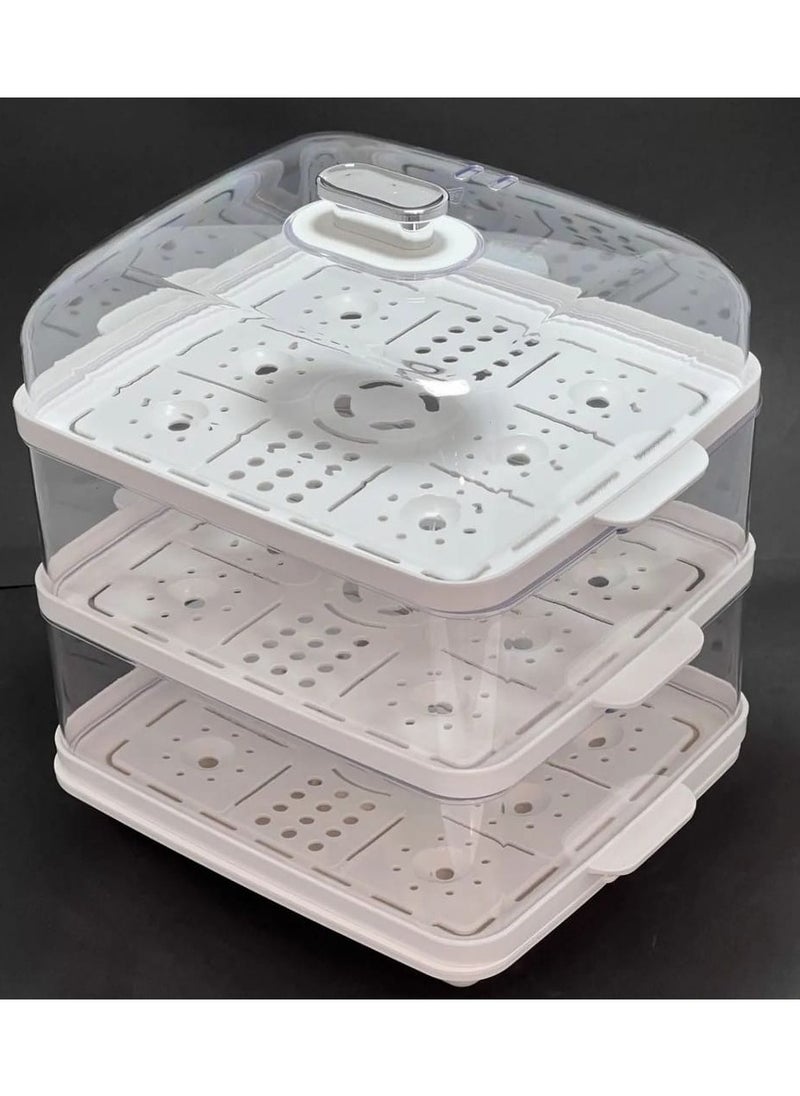 Generic Food Steamer 3 Tier Detachable With Timer And Dishwasher Safe Which Makes Preparation Quick Easy 1200W and 1300 ML  - Image 5