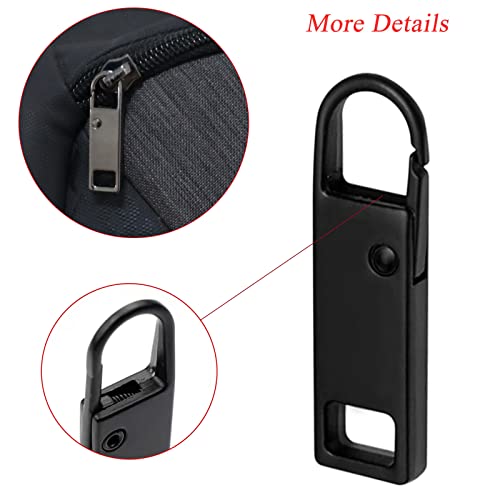 Urmspst Zipper Pull Replacement (Upgraded), 8 Pcs Detachable Zipper Pull Tabs for Luggage Clothing Jackets Backpacks Boots Purse Coat(4 Color Black, Silver, Gold, Brilliant Black) - Image 5
