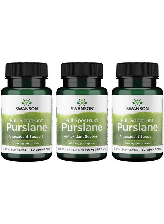 Swanson Full Spectrum Purslane 400 Milligrams 60 Veg Capsules (3 Pack)