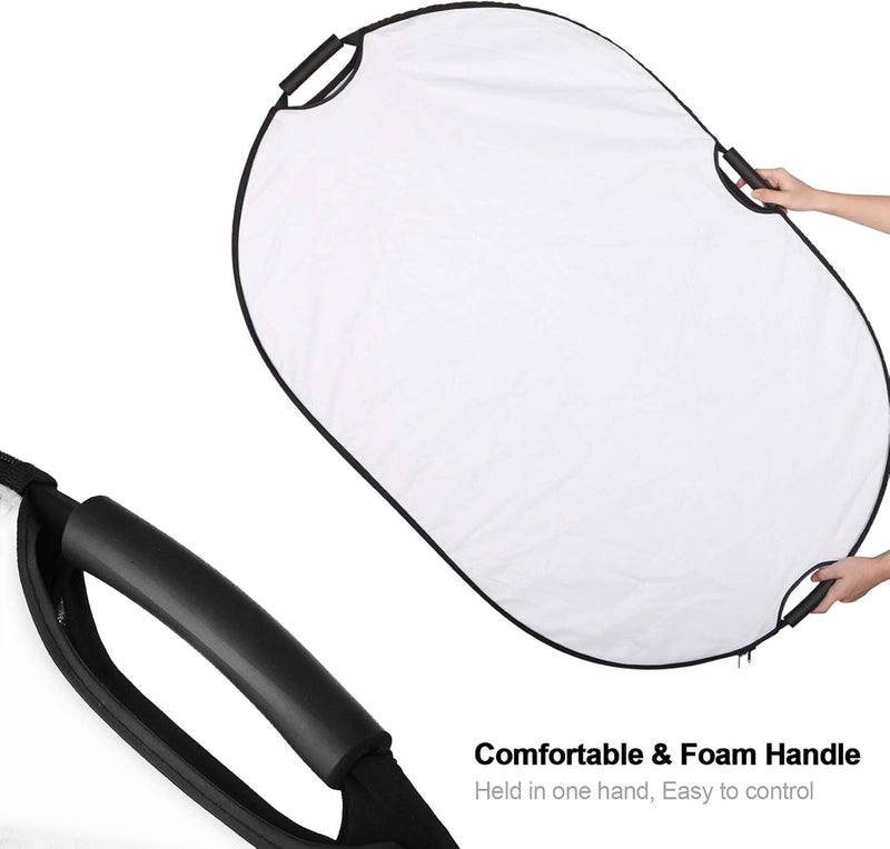 Selens 5-in-1 Oval Reflector with Handle for Photography Photo Studio Lighting & Outdoor Lighting (59 x 78 Inch) - Image 2