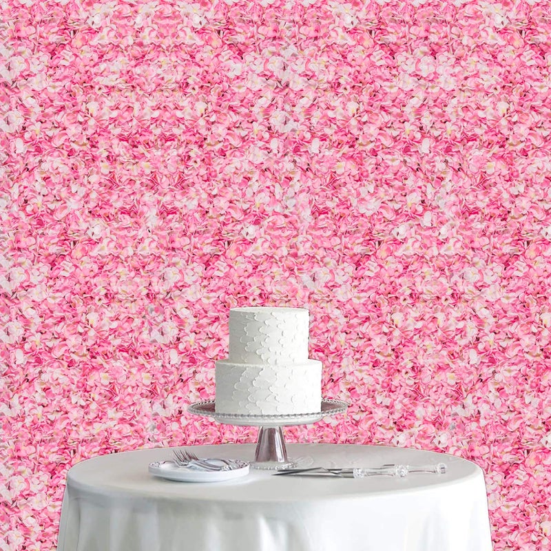 U'Artlines Flower Wall Panel Set, U'Artliens Artificial Wall Flower Backdrop 24x16 Inch 3D Silk Hydrangea Rose Floral Panel for Photo Background Home Party Wedding Backdrop Decoration (2pcs, Pink) - Image 2