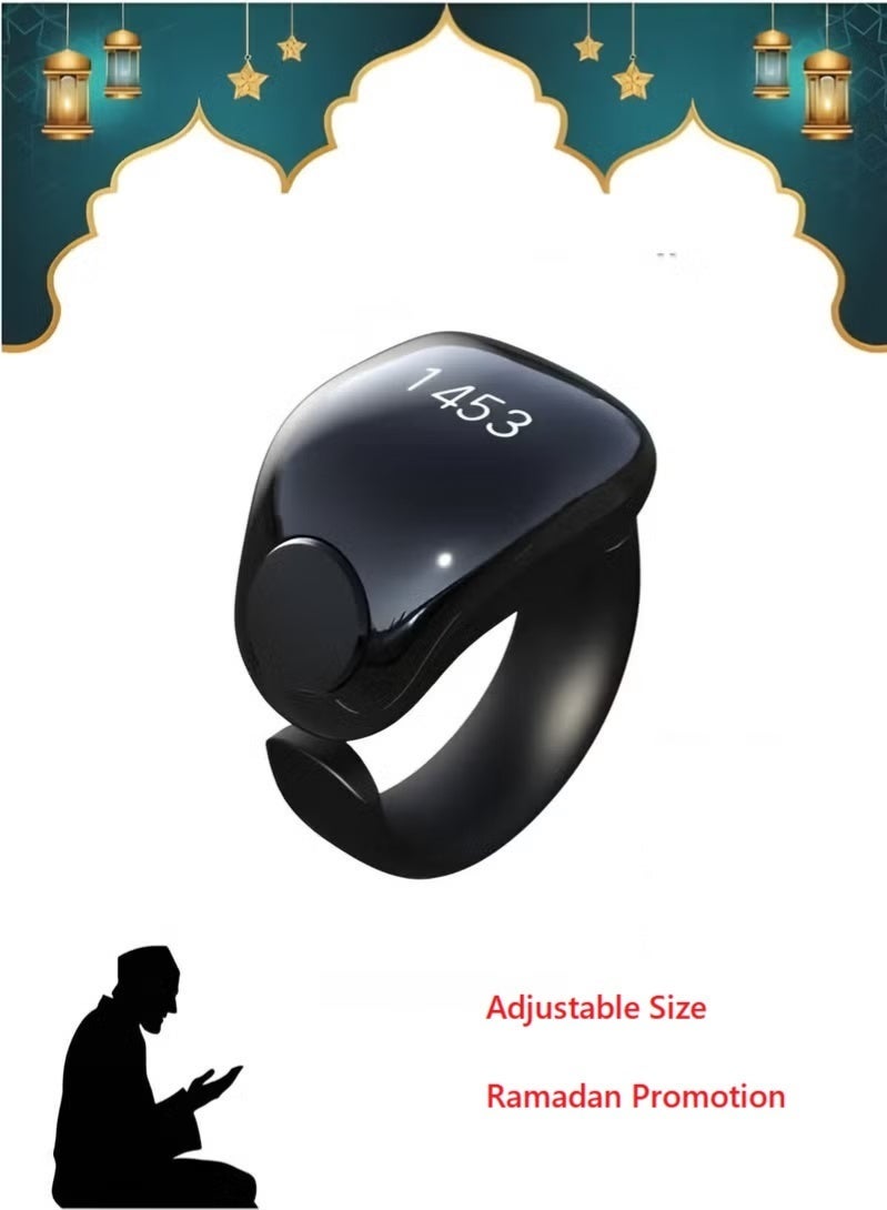 WESLAMIC [Ramadan gift] Tasbih Zikr Smart Praise Ring, Adjustable Praise Ring Finger Counter with 3 Sizes, APP Support Digital Counter Prayer Reminder Rings, Waterproof 4 Digit Finger Counter Zikr Ring for Muslims, Ramadan Special - Image 1