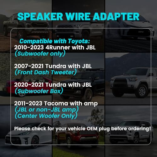 NuIth Front Speaker Wiring Harness Adapter Connector for Toyota 10-23 4Runner with JBL Subwoofer /07-21 Tundra with JBL Front Dash/19-21 Tundra with JBL Subwoofer/11-23 Tacoma with Amp - Image 2