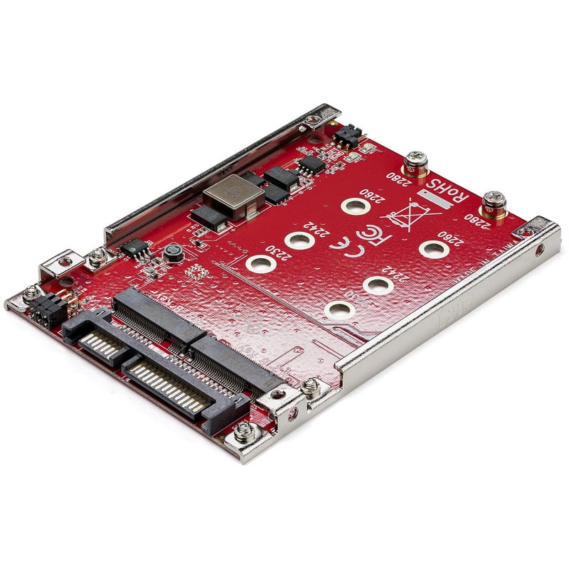 StarTech.com M.2 to SATA Adapter - Dual Slot - for 2.5in Drive Bay - RAID - M.2 SSD - M.2 Adapter - M.2 SSD Adapter , TAA (S322M225R) - Image 1
