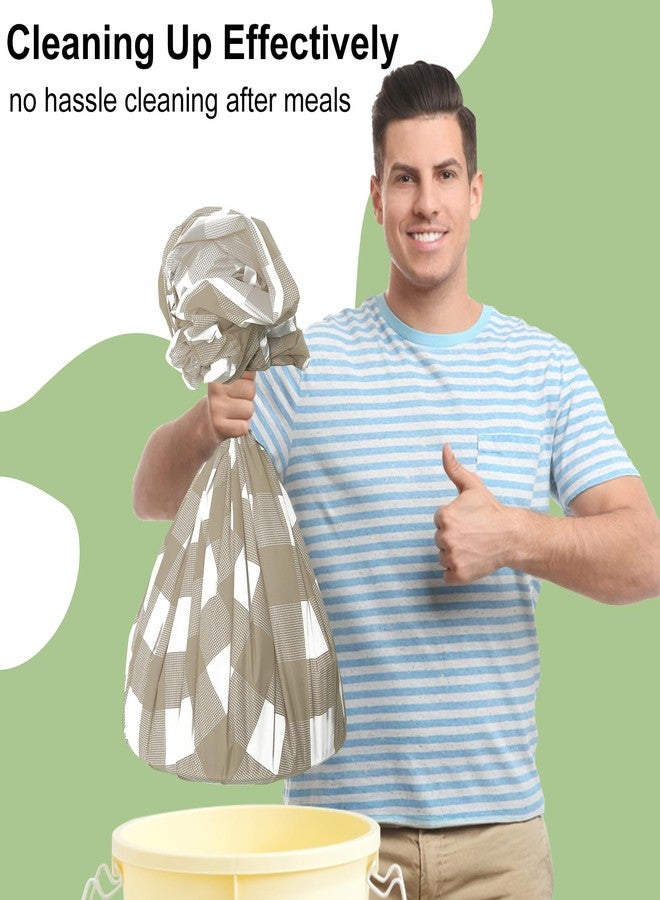 Smiry 3 Packs Gingham Disposable Table Cloth, 54 x 108 Inch Waterproof Plastic Tablecloth, Rectangle Khaki and White Checkered Table Covers for Picnic, Birthday, Party - Image 5