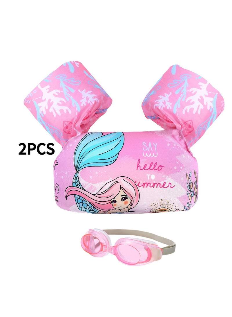 Baby Pool Float Fit 20-55 lbs - Children's Swim Vest with Arm Floaties, Style Swim Aid for Kids Aged 2-6, Ride-On Pool Float for Boys & Girls, Ideal for Beach, Sea, and Water Fun - Image 1