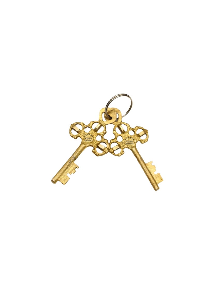 BHAVIKA DECOR BHAVIKA DECOR Brass Padlock Antique Design Door Lock Functional Handcrafted Lock with Keys TurtleGold  - Image 3