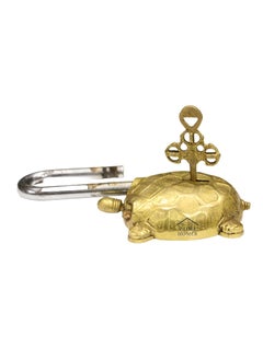 BHAVIKA DECOR BHAVIKA DECOR Brass Padlock Antique Design Door Lock Functional Handcrafted Lock with Keys TurtleGold  - Image 2