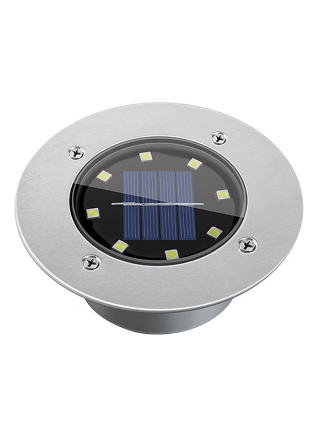 NIBEMINENT 8 LEDs Solar Buried Casting Lawn Lamp Light Grey - Image 1