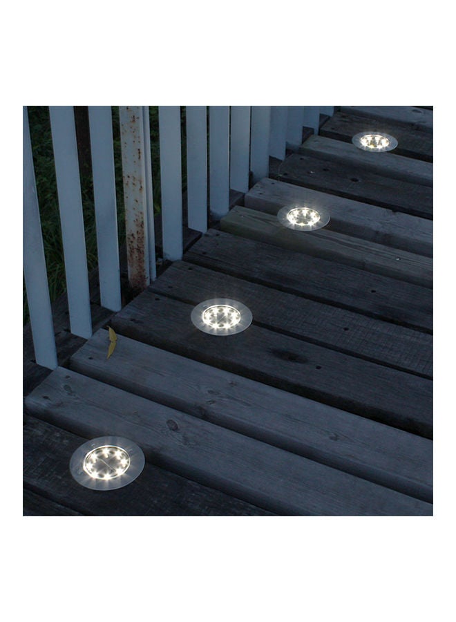 NIBEMINENT 8 LEDs Solar Buried Casting Lawn Lamp Light Grey - Image 3