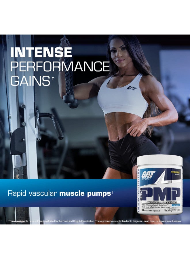 GAT SPORT GAT Sport PMP (Peak Muscle Performance), Pre-Workout, 30 Servings (Blue Raspberry (Stim-Free)) - Image 3