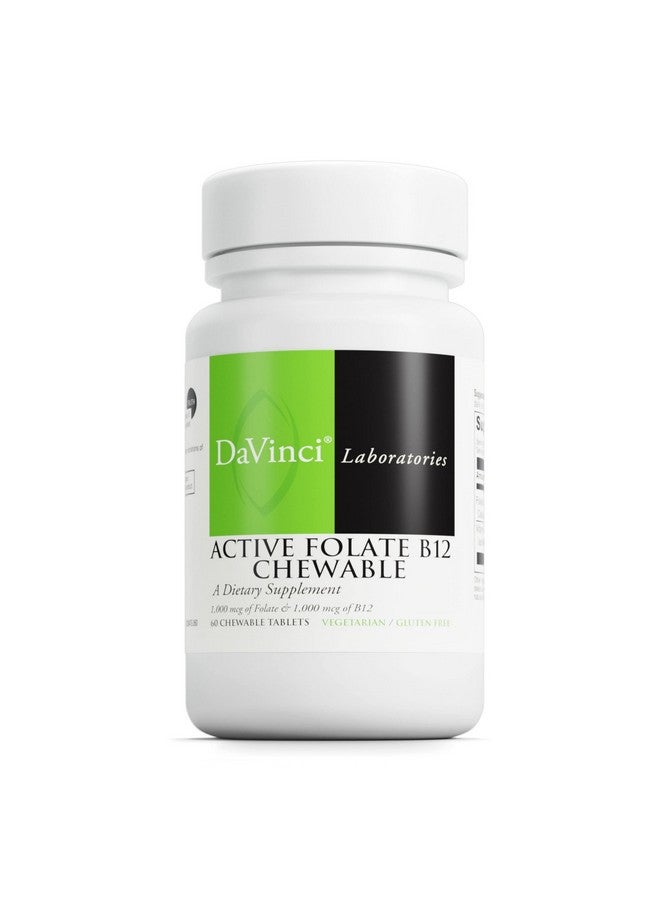 DAVINCI Labs Active Folate B12 Chewable - Dietary Supplement to Support Heart Health, Healthy Nerves, Immune Function and Energy Production* - with Folate and Vitamin B12-60 Chewable Tablets - Image 1