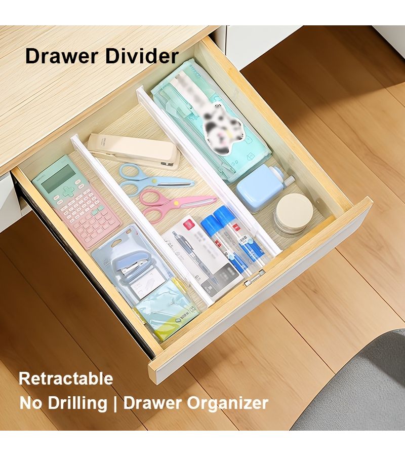 1pc Retractable Drawer Divider No Drilling Adjustable Organizer Expandable - Image 1
