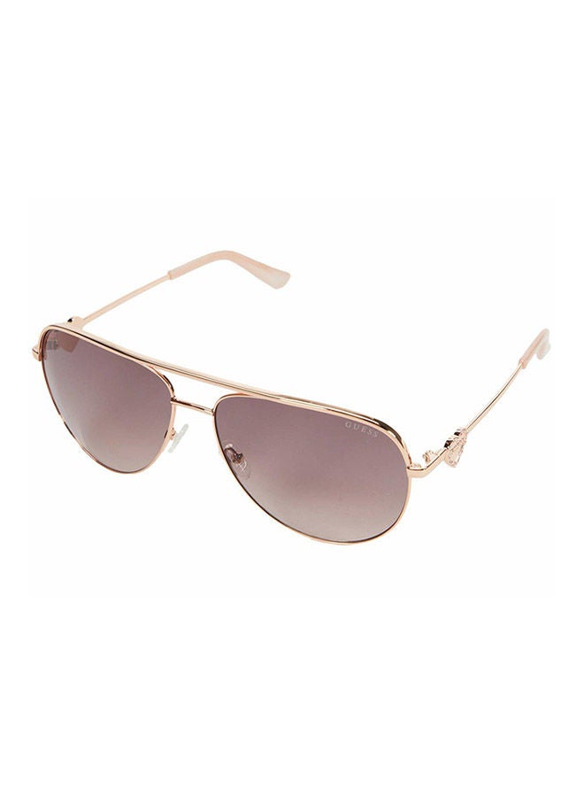GUESS Women Aviator Large Sunglasses with Bordeaux Tone Lenses - GF6106 28T 64mm - Image 1