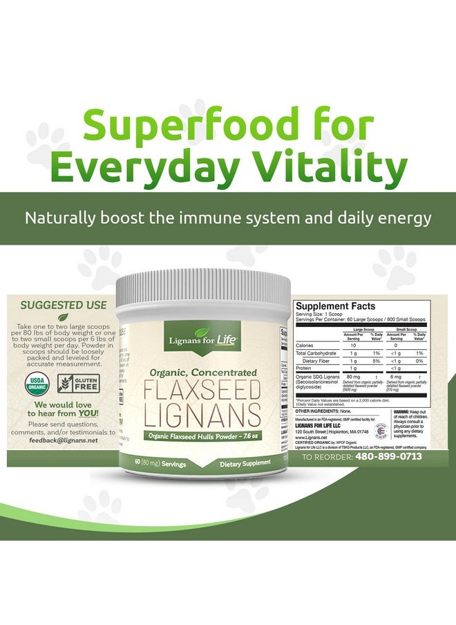 Lignans For Life - Lignans for Life - Natural Bulk Ground Flaxseed Powder - Omega 3 & 6 Fatty Acids Filled High Fiber Antioxidants - Support Healthy Heart & Hair, Healthy Immune System - 60 Servings 80mg per tab, 2 Pack - Image 1