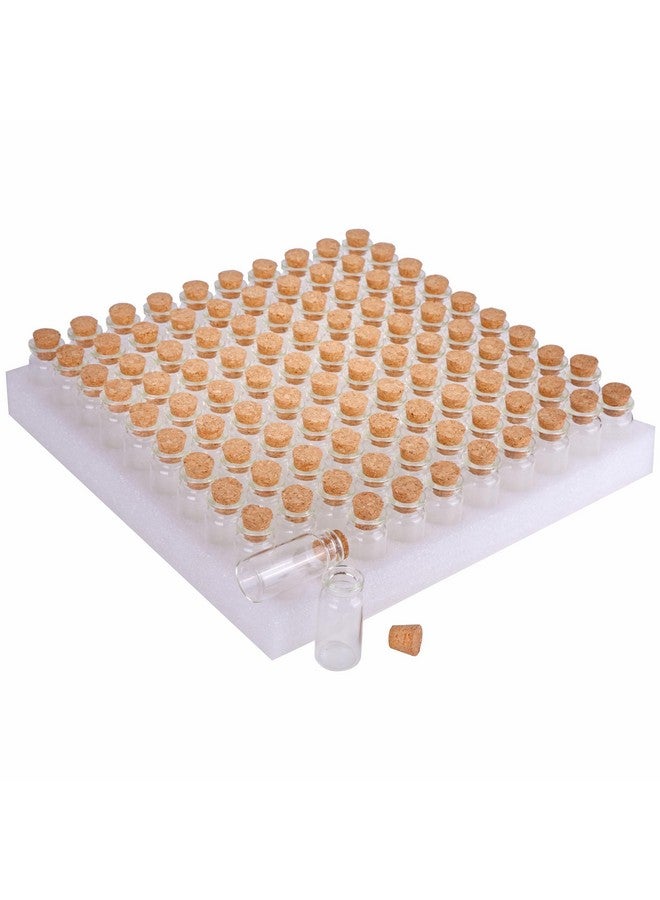 MaxMau 10ml Small Glass Bottles with Cork Stoppers,pack of 100 Vials Tiny Jars for DIY Art Crafts Projects Store Wishing Bottles Message Wedding Favors Gift - Image 1