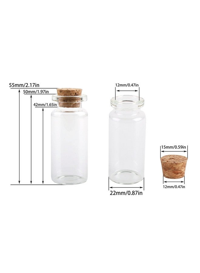 MaxMau 10ml Small Glass Bottles with Cork Stoppers,pack of 100 Vials Tiny Jars for DIY Art Crafts Projects Store Wishing Bottles Message Wedding Favors Gift - Image 3