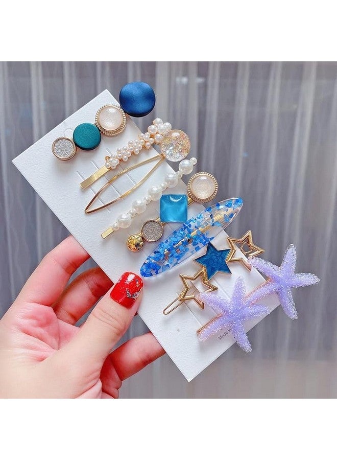 CHRONEX 8 Piece Korean Style Pearl Metal Hair clips, Plastic Pearl Barrettes Hairpin Hair Clip, Hair Claw, Synthentic Hair Extension for Womens & Girls - Image 1