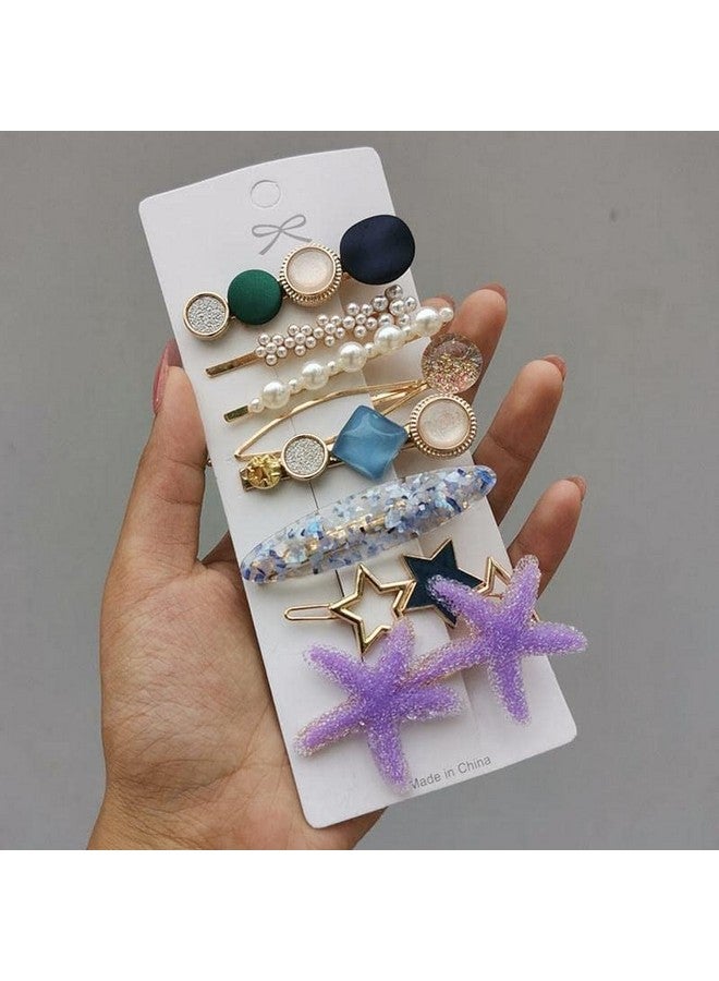 CHRONEX 8 Piece Korean Style Pearl Metal Hair clips, Plastic Pearl Barrettes Hairpin Hair Clip, Hair Claw, Synthentic Hair Extension for Womens & Girls - Image 3