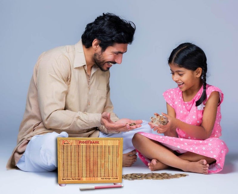 Homecute Wooden Piggy Bank with Numbers for Kid’s & Adults,Coin & Cash Bank for Boys, Girls and Adult,Savings Challenge Box - Image 2