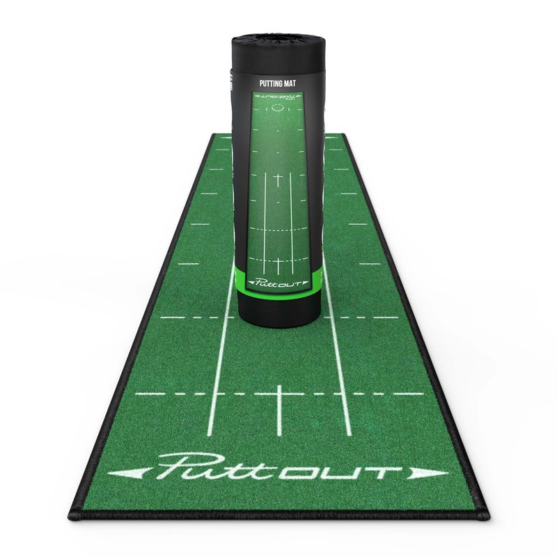 PuttOUT Medium Putting Mat - Perfect Your Golf Putting (7.9ft x 1.6ft)(Green) - Image 1