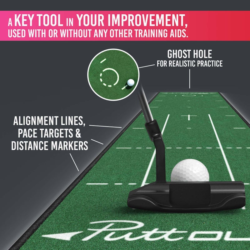 PuttOUT Medium Putting Mat - Perfect Your Golf Putting (7.9ft x 1.6ft)(Green) - Image 5