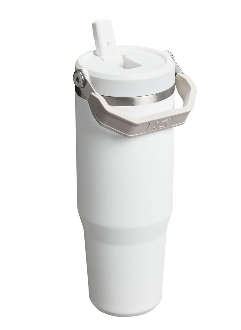 Stanley - Stanley IceFlow Stainless Steel Tumbler - Vacuum Insulated Water Bottle for Home, Office or Car Reusable Cup with Straw Leak Resistant Flip Cold for 12 Hours or Iced for 2 Days, White, 30OZ - Image 1