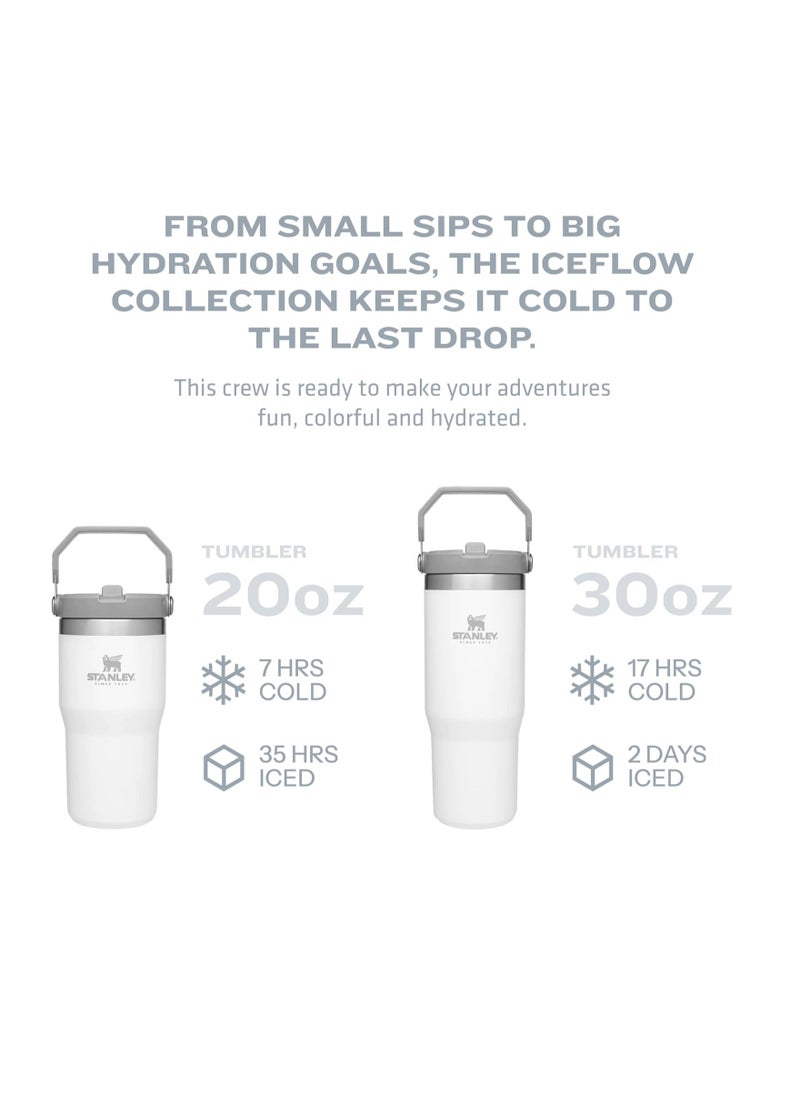 Stanley - Stanley IceFlow Stainless Steel Tumbler - Vacuum Insulated Water Bottle for Home, Office or Car Reusable Cup with Straw Leak Resistant Flip Cold for 12 Hours or Iced for 2 Days, White, 30OZ - Image 1