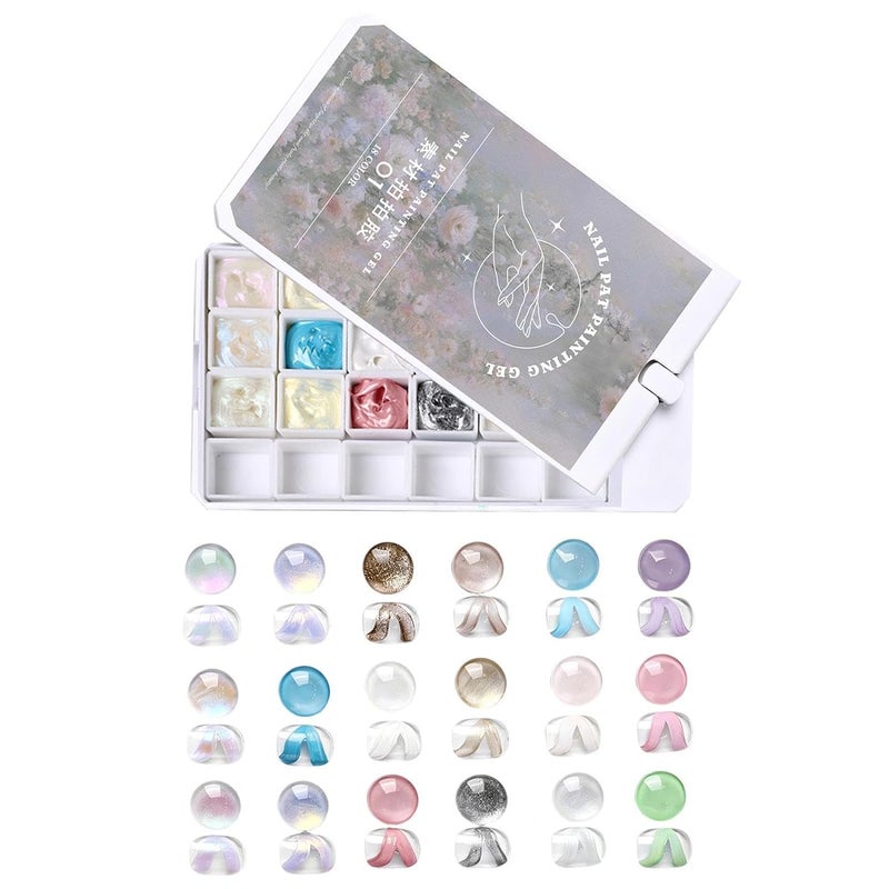 Pat Nail for Nails,18-grid Quick Dry Gradient Long Lasting Palette | Nail Gel Polishing - for Women Mothers Professional Salon Home Party Holiday Summer Spring Wedding Daily - Image 1