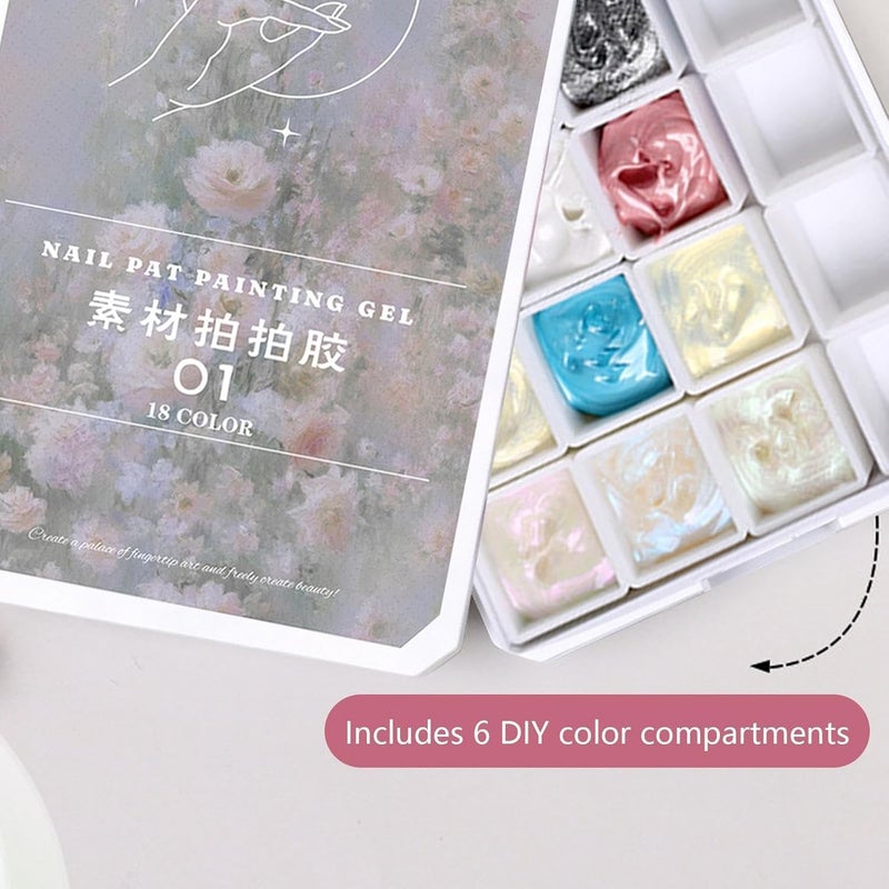 Pat Nail for Nails,18-grid Quick Dry Gradient Long Lasting Palette | Nail Gel Polishing - for Women Mothers Professional Salon Home Party Holiday Summer Spring Wedding Daily - Image 4