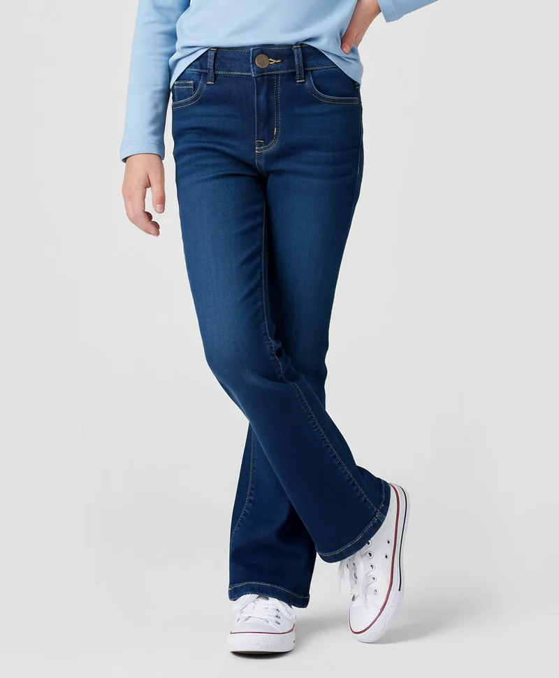Pine Kids Pine Kids Denim Woven Full Length Washed Jeans With Stretch - Dark Blue