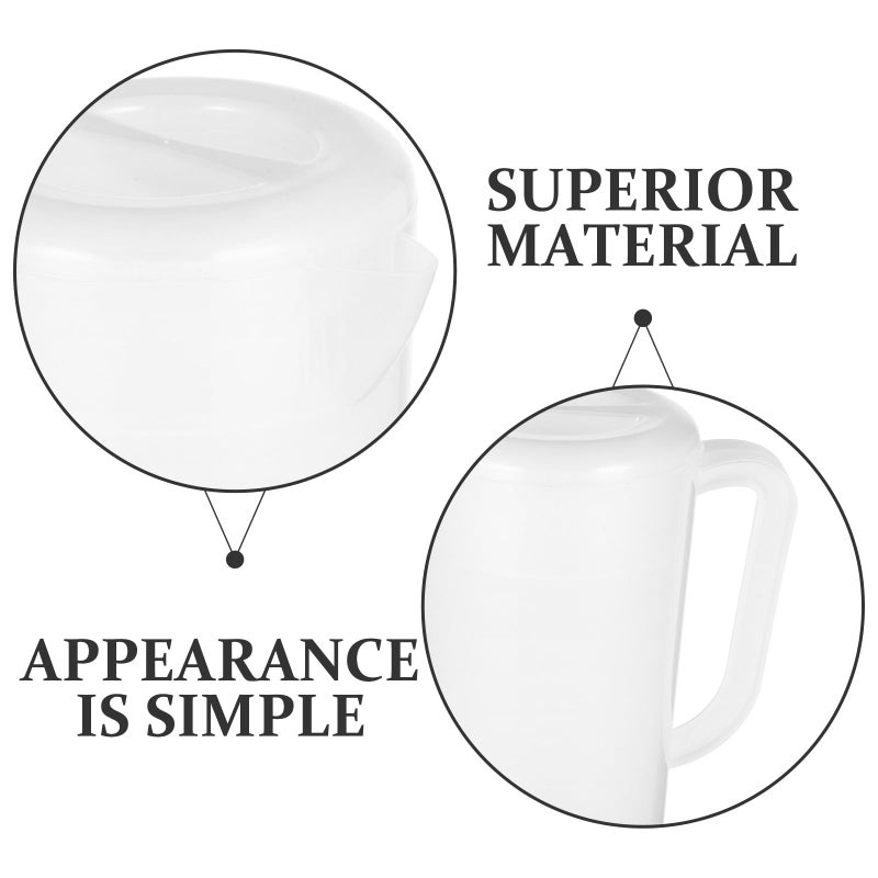 White 2.5L Water Pitcher With Lid For Cold Beverages Juice Iced Tea Home Refrigerator Use - Image 4