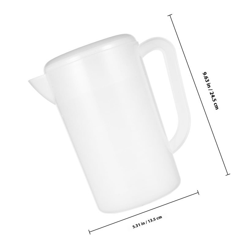 White 2.5L Water Pitcher With Lid For Cold Beverages Juice Iced Tea Home Refrigerator Use - Image 3